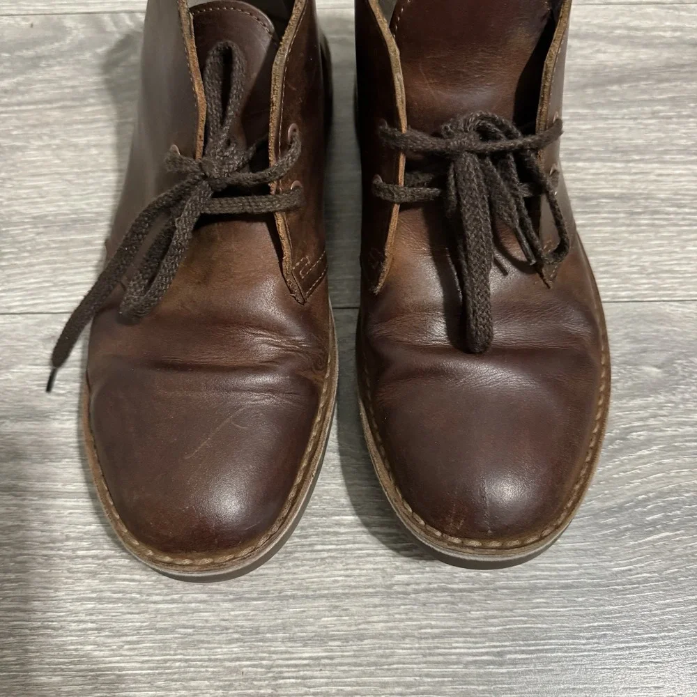 Clarks Men's Bushacre 2 Size 8 M Dark‎ Brown Leather Classic Chukka Boots